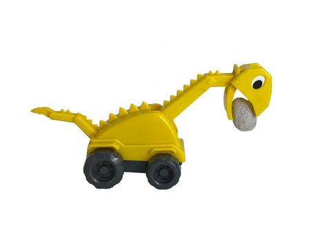 Brontie Toy With a rock in mouth on a white background