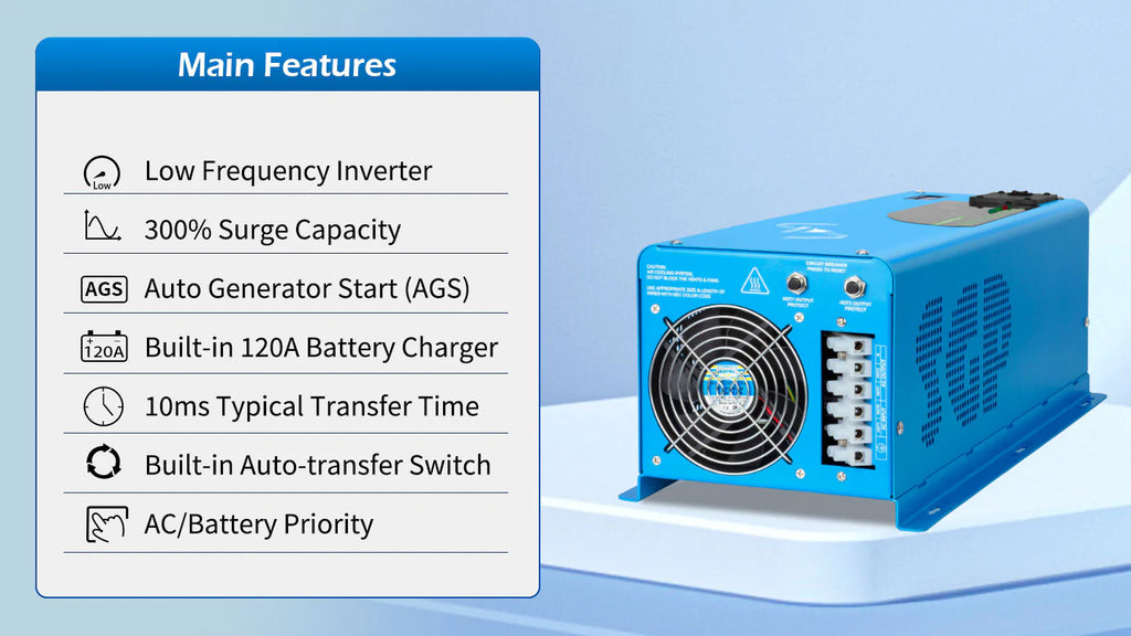 Aims 3000W 24V 120VAC Pure Sine Low Frequency Inverter Charger