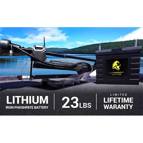 UT 1300 12V/105Ah LiFePO4 Deep Cycle Battery- with background