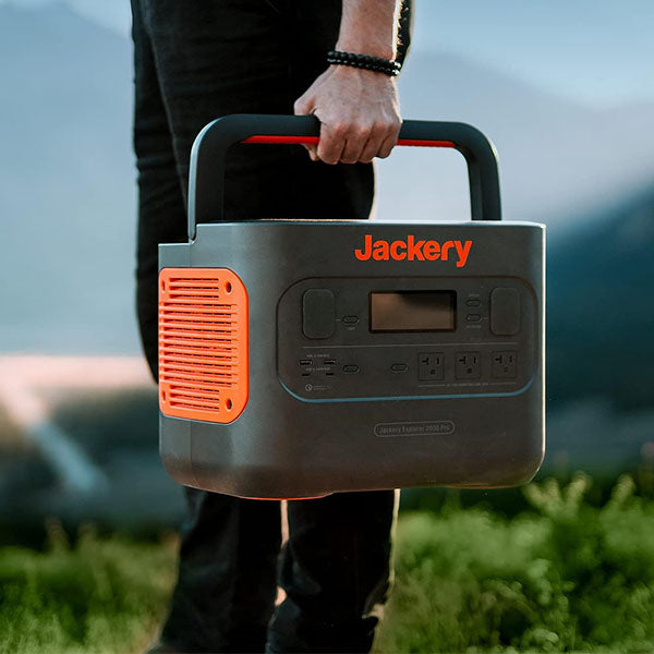 Jackery Explorer 2000 Pro 2160Wh Portable Power Station- with person carrying the product