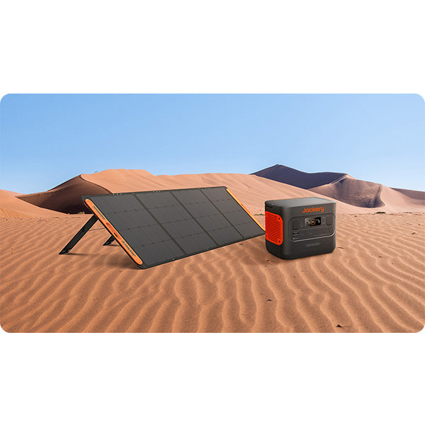 Jackery SolarSaga 200W Portable Solar Panel- with desert background