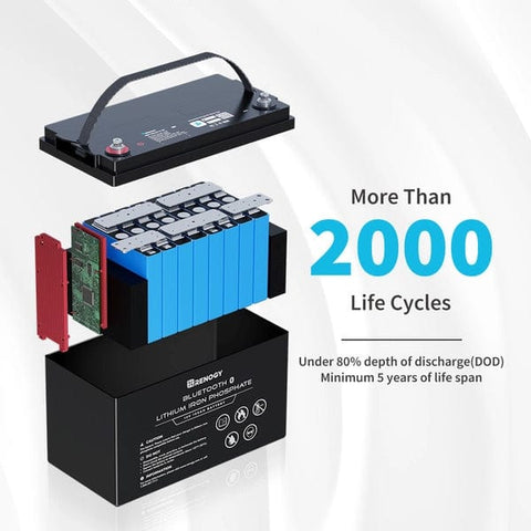 Renogy 12V/100Ah LiFePO4 Deep Cycle Battery with Bluetooth — SunVoyage