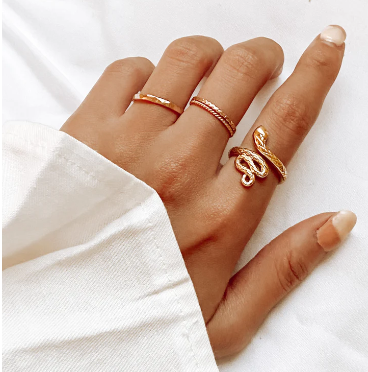 Snake Jewelry ring in finger