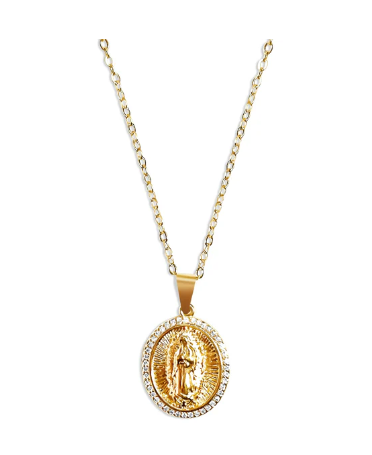 Gold Virgin Mary Necklace