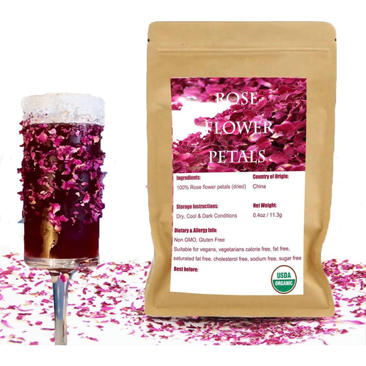 Infini Vita Dried Rose Petals 14g (0.5oz) - Edible Red Rose Tea - Dried  Flowers for Cake Decorating, Drinks, Candle, and Soap Making (0.5oz)