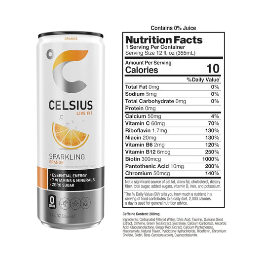 Celsius Sparkling Essential Energy Drink Assortment No Sugar or  Preservatives 12 fl oz, Slim Cans Assorted Variety 6 Pack, in The Award Box  Packaging