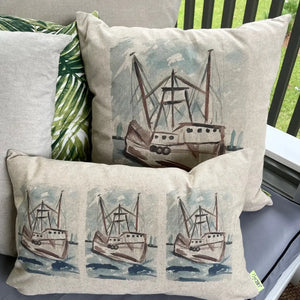 Shrimp Boat Pillow - Core Sound Store
