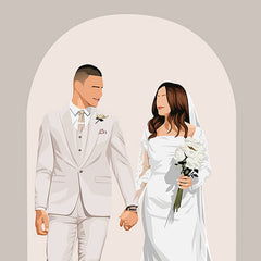 Faceless wedding couple portrait 
