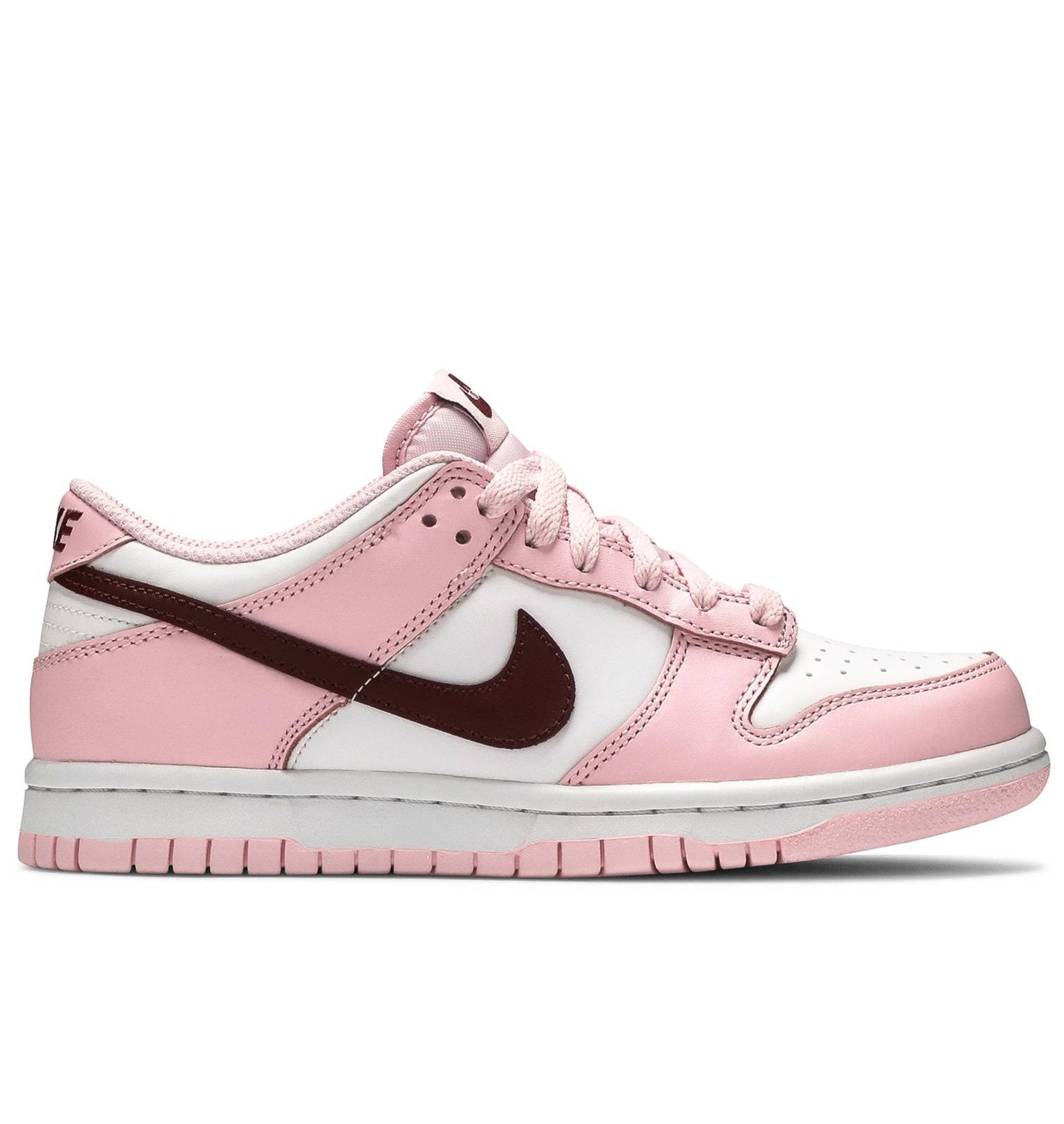 nike dunk low gs white pink red