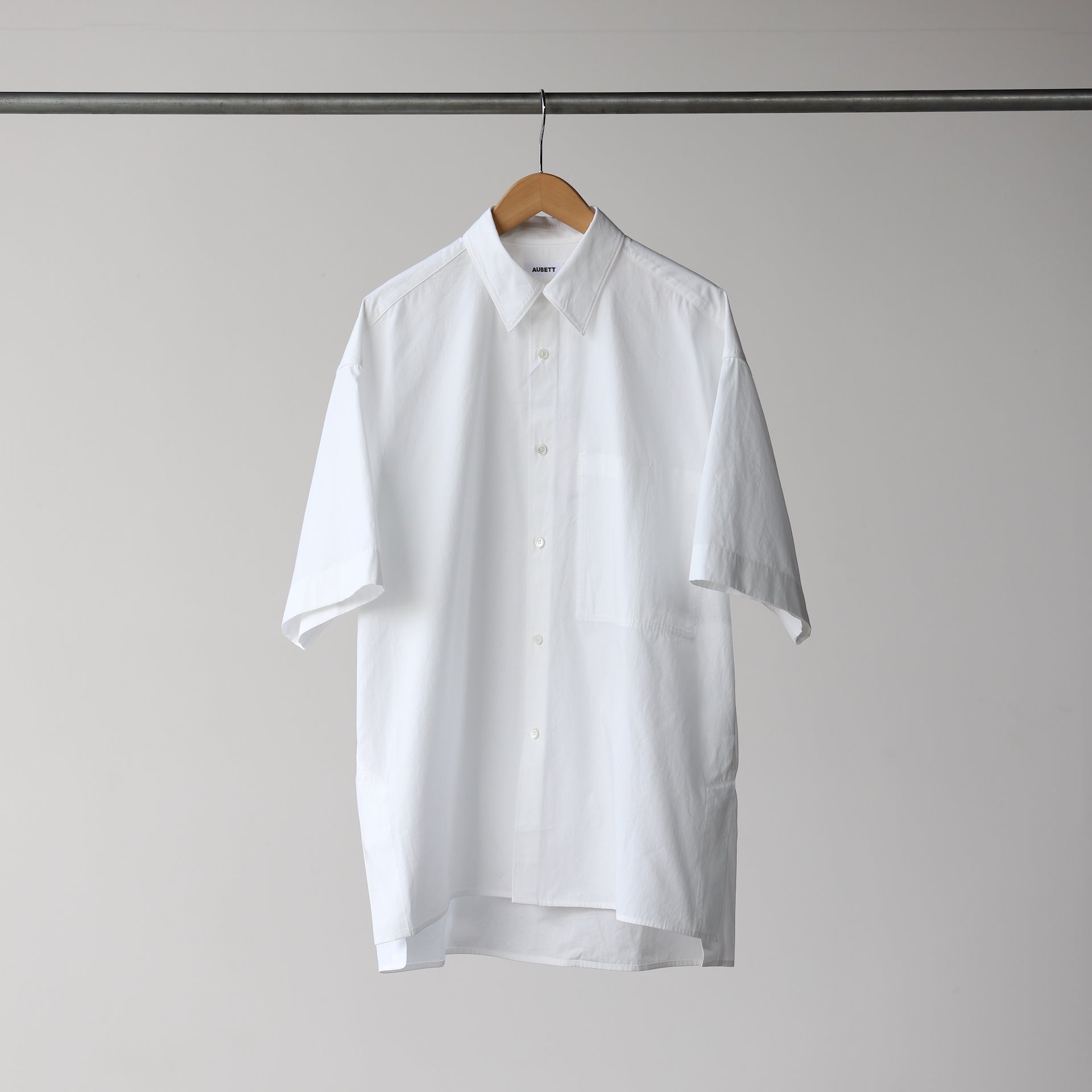 AUBETT HEAVY BROAD SIDE VENTS S/S OVERSIZED SHIRTS WHITE - 1