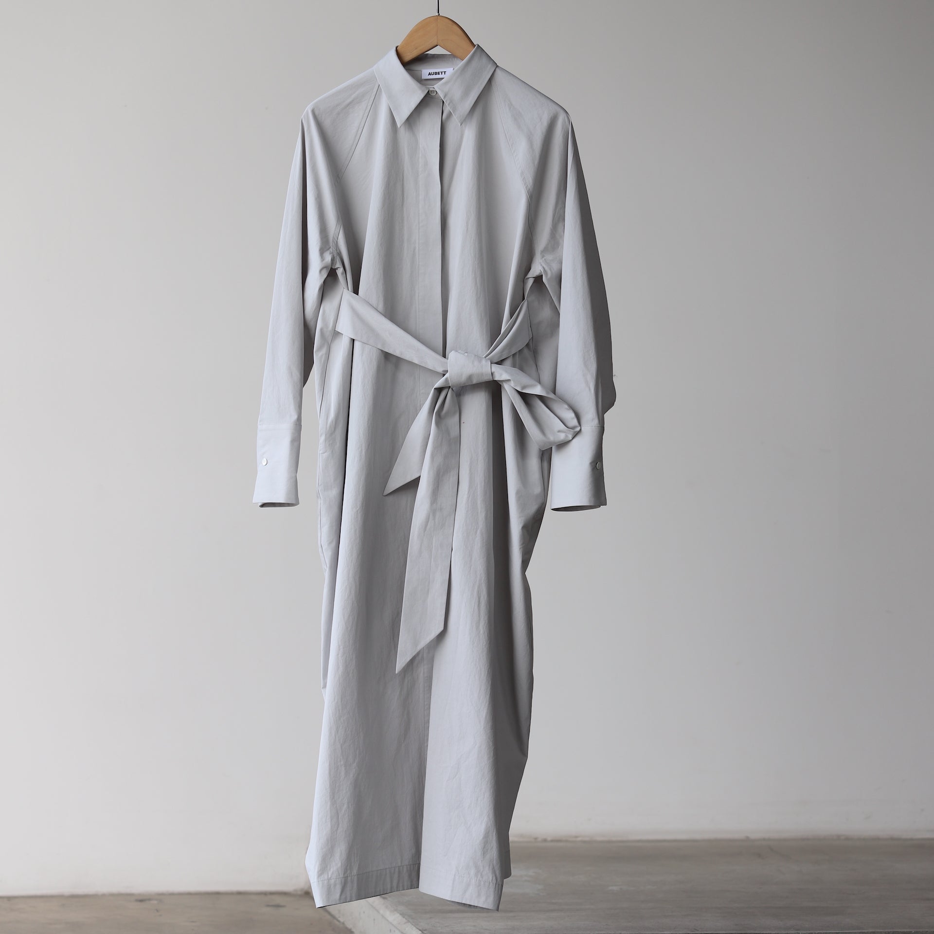 AUBETT HEAVY BROAD COCOON SHIRT ONEPIECE GRAY - 1