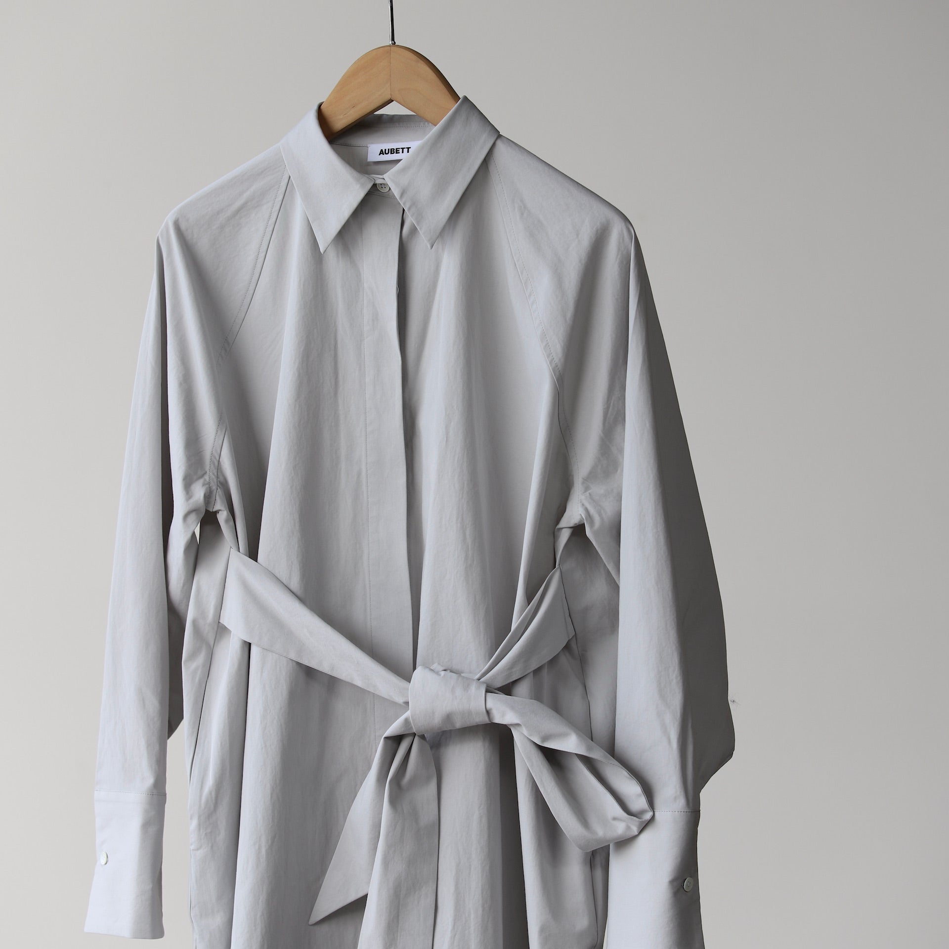 AUBETT HEAVY BROAD COCOON SHIRT ONEPIECE GRAY - 2