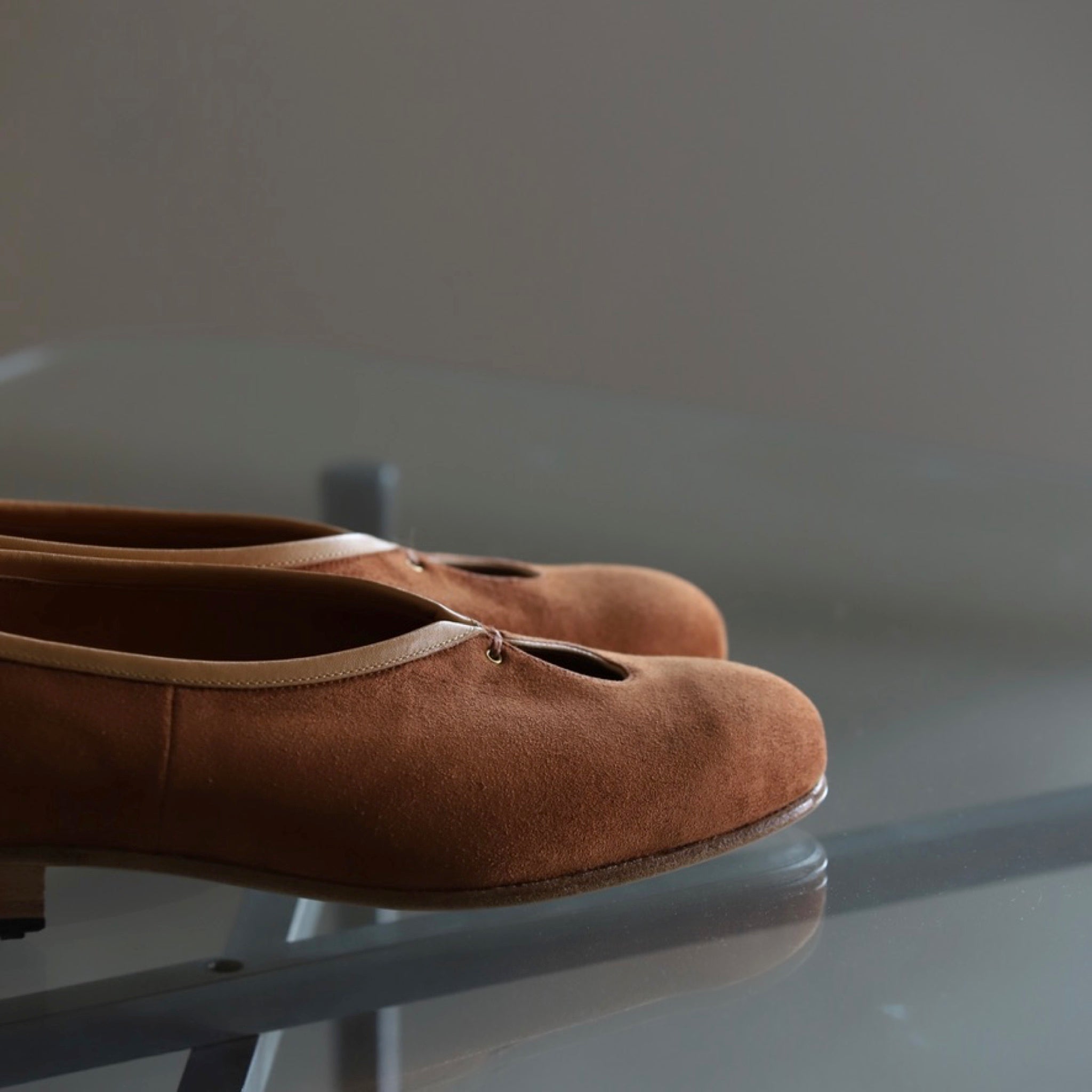 Post Production Tear Pumps Suede Summer Cognac - 4