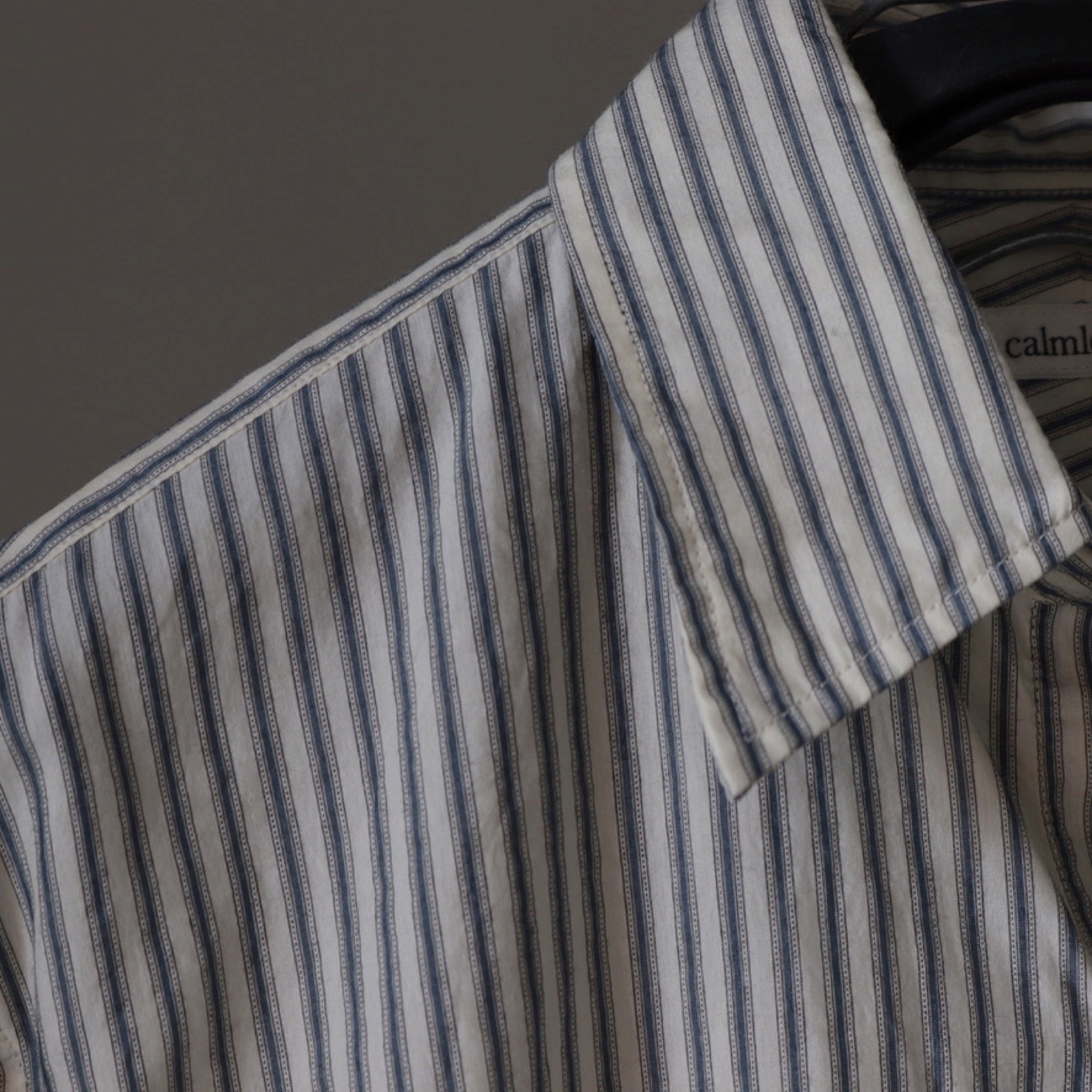 calmlence REGULAR COLLAR SHIRT BLUE STRIPE - 4