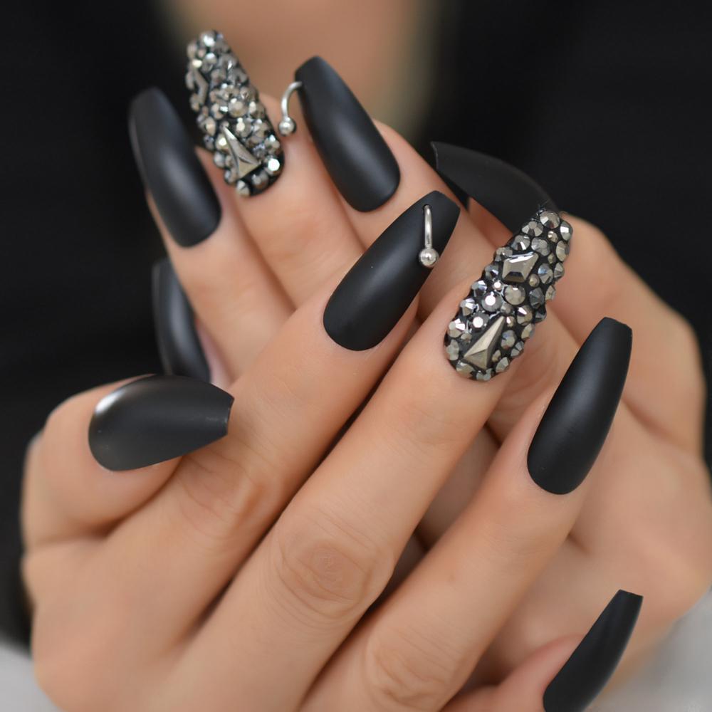 matte black acrylic nails