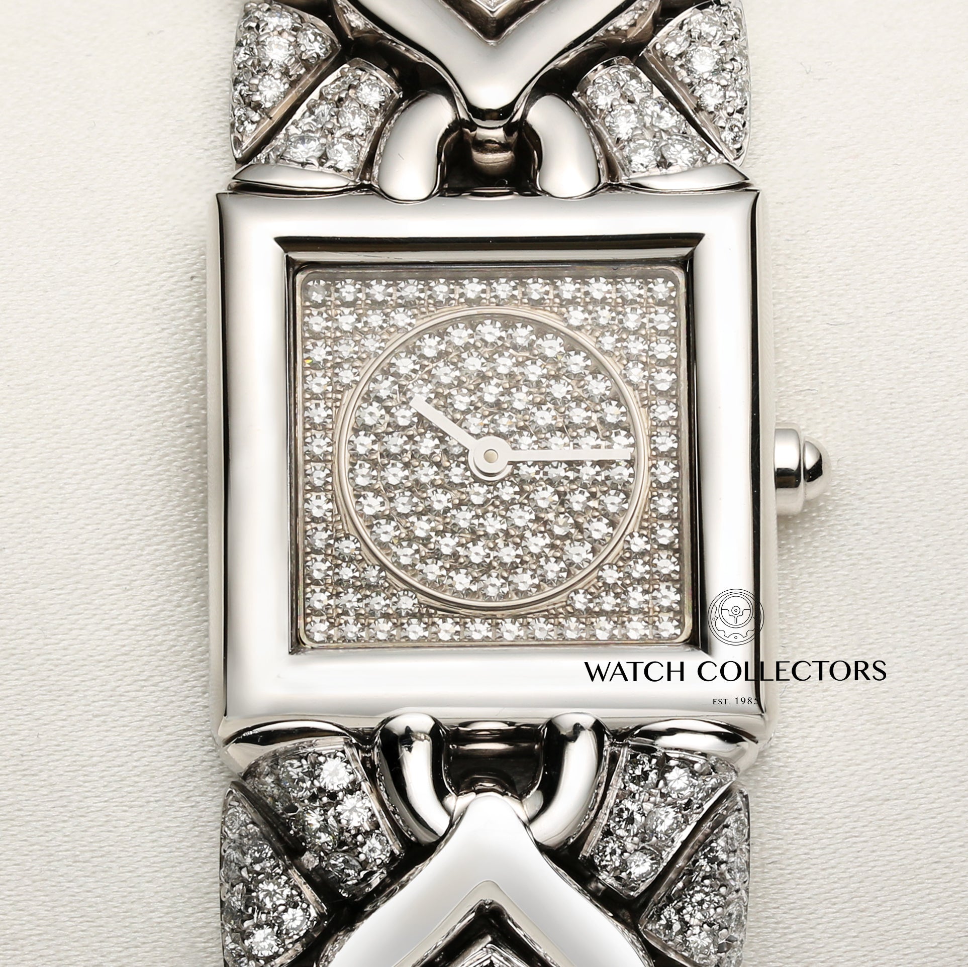 Bvlgari Parentesi BJ06 18k White Gold Pave Diamond Dial & Diamond Brac –  Watch Collectors