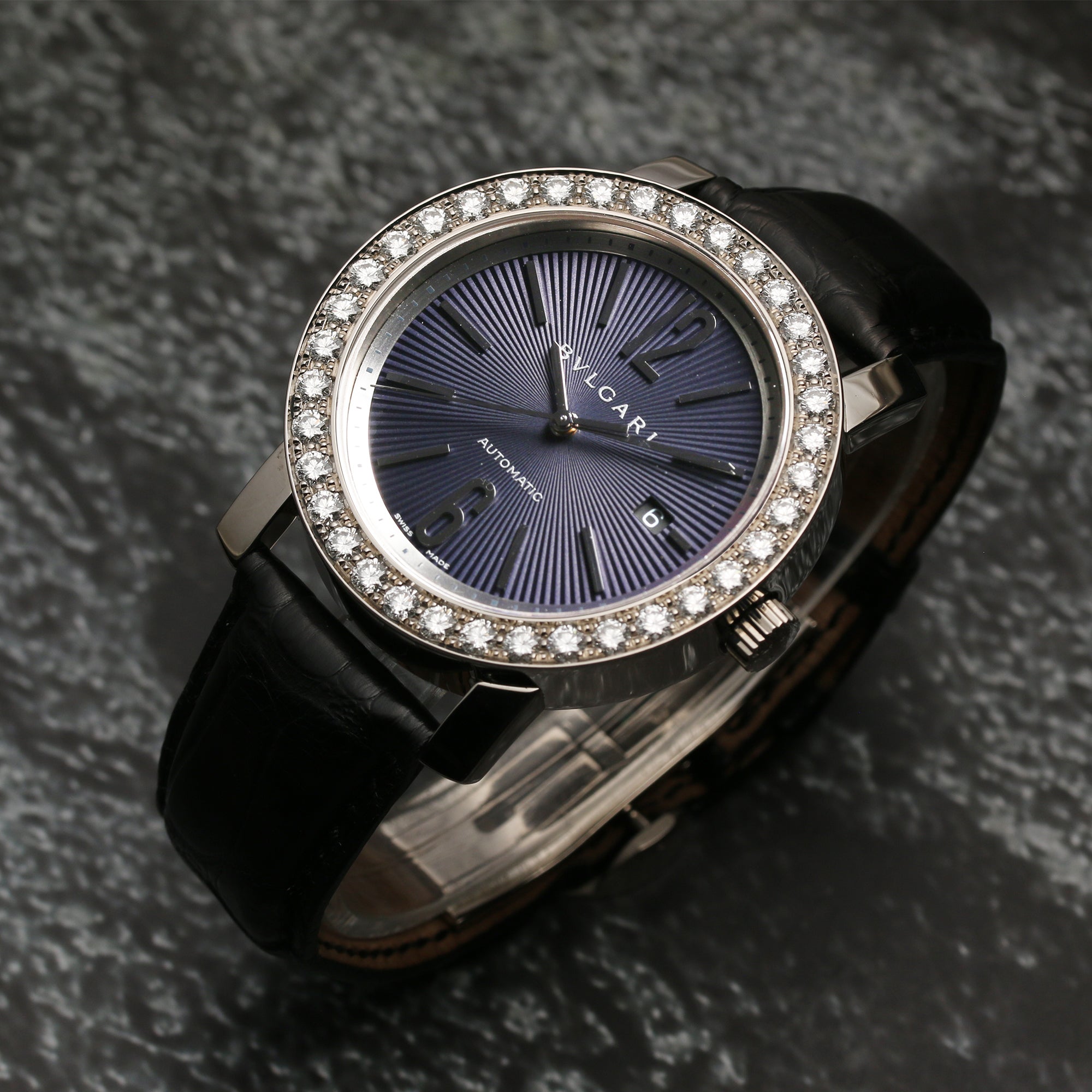Bulgari Men's Watch | BB W 42 GL AUTO | 18k White Gold | Black Dial & –  Watch Collectors