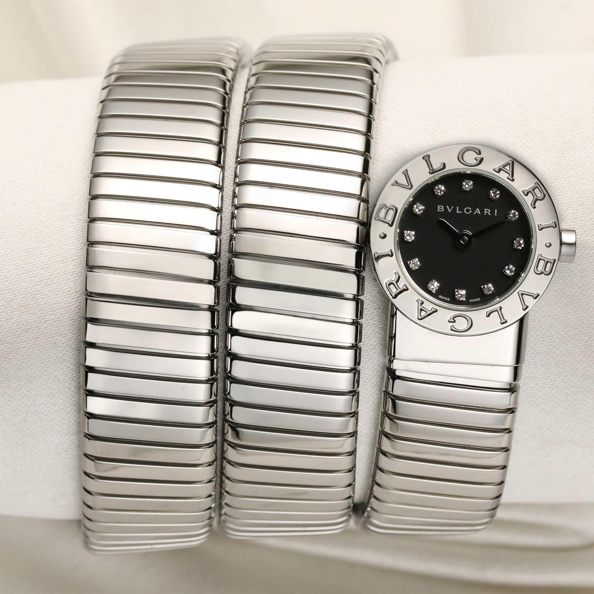 Bvlgari Serpenti Tubogas BB 19 1T S Stainless Steel Diamond Dial – Watch  Collectors