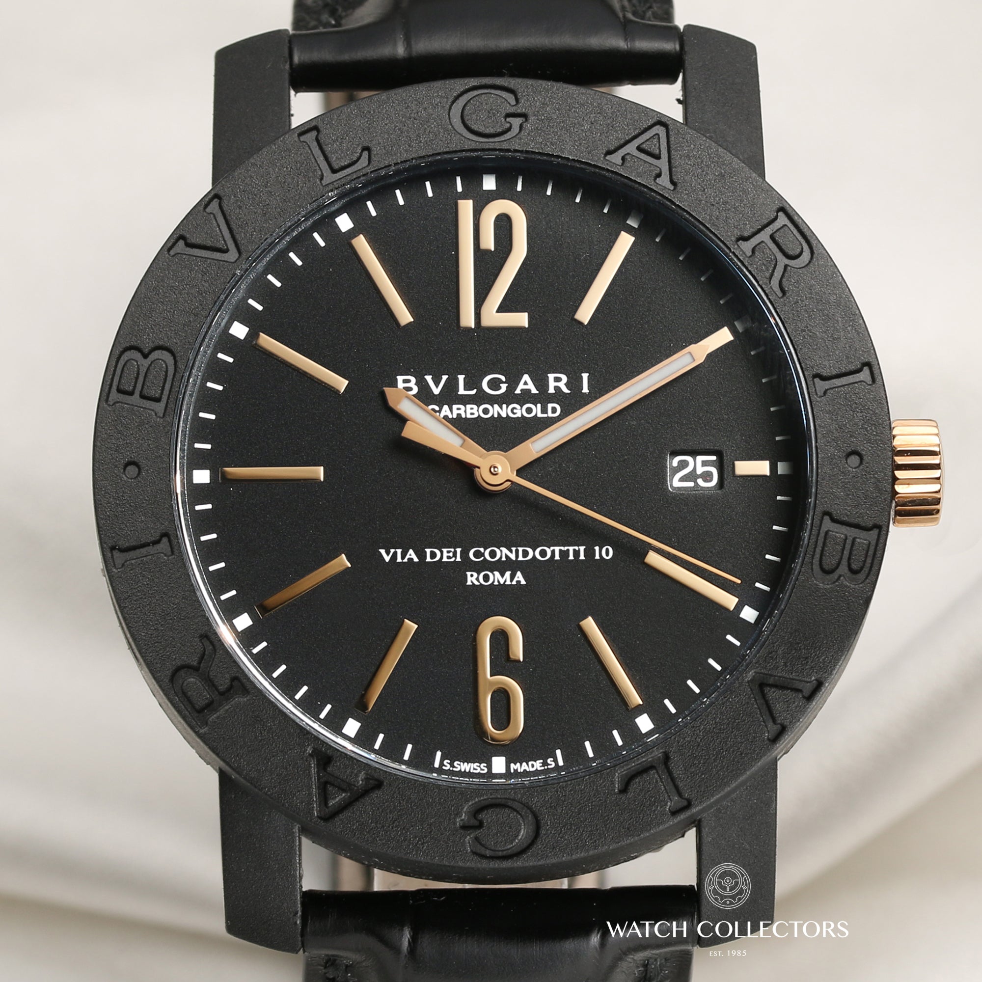 Bulgari Bvlgari Via Dei Condotti 10 Roma BB40CL Carbon & Gold – Watch  Collectors