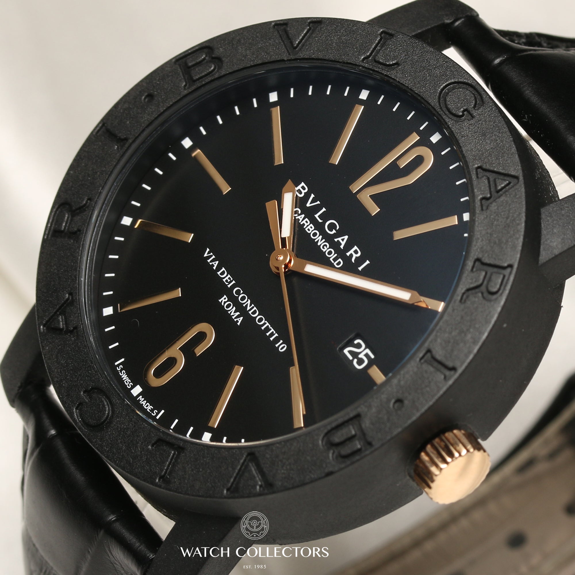 Bulgari Bvlgari Via Dei Condotti 10 Roma BB40CL Carbon & Gold – Watch  Collectors