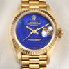 Rolex Lady DateJust Lapis Lazuli Dial 18K Yellow Gold Second Hand Watch Collectors 2