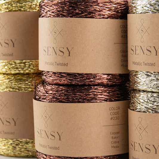 Sensy Premium 350 yards %100 Polyester Metallic Twisted Yarn