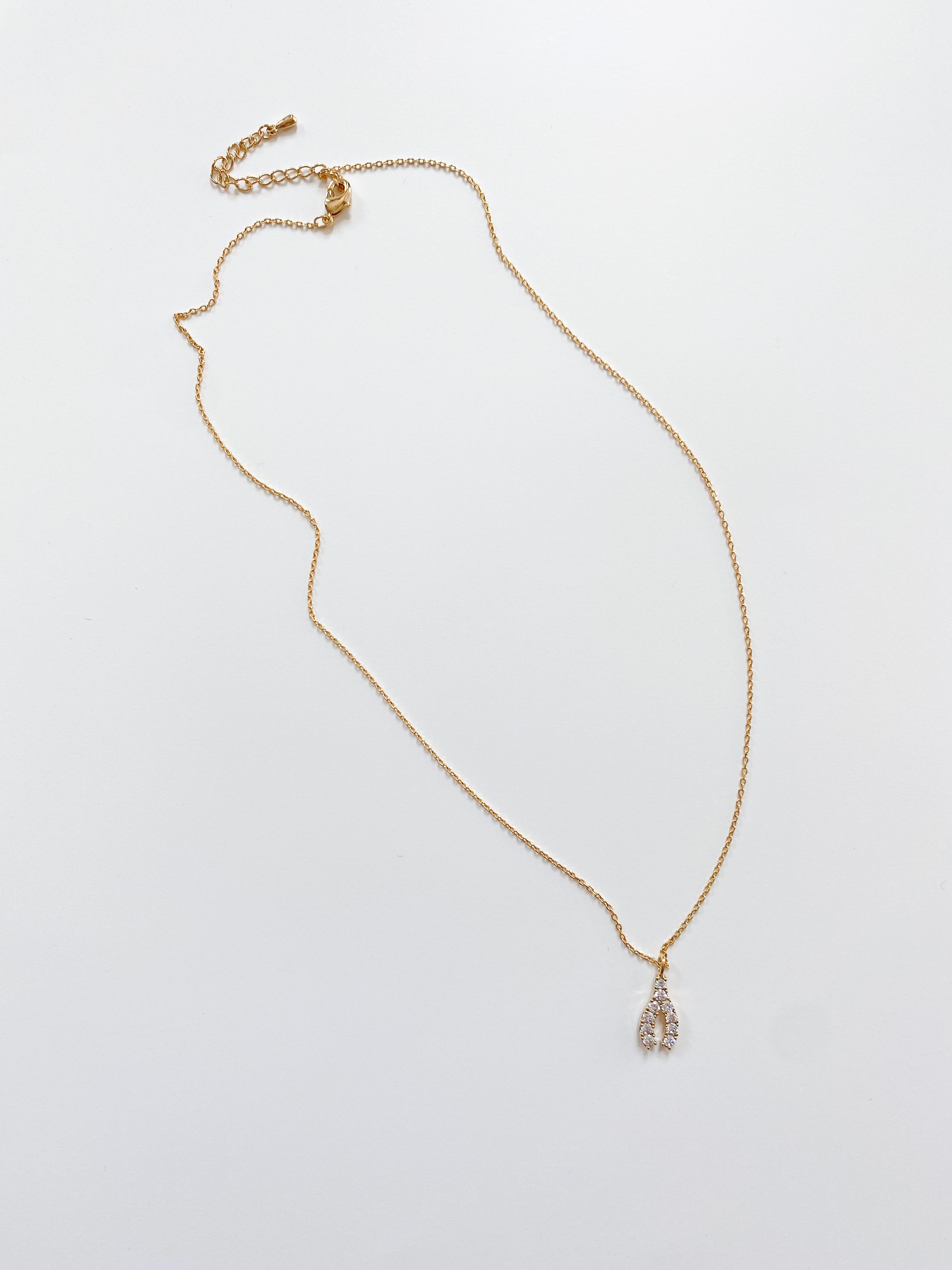 Crystal Wishbone Necklace
