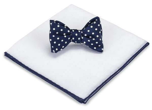 Bow Tie and Pocket Square - Blue Border