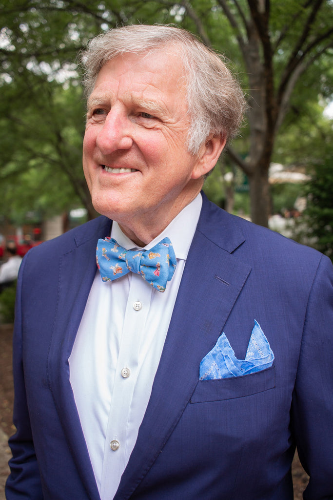 Randall Hanauer, wearing a matching bow tie and pocket square