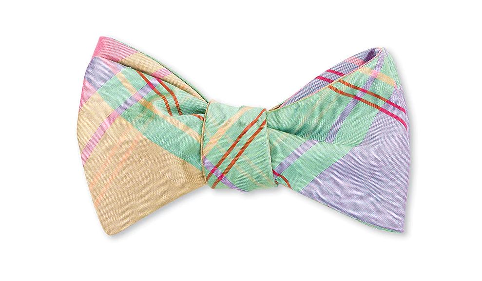 periwinkle bow tie in madras
