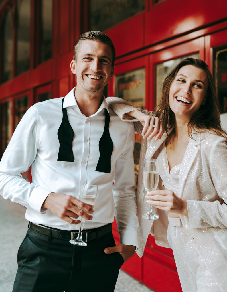 Man wearing a bow tie without a jacket