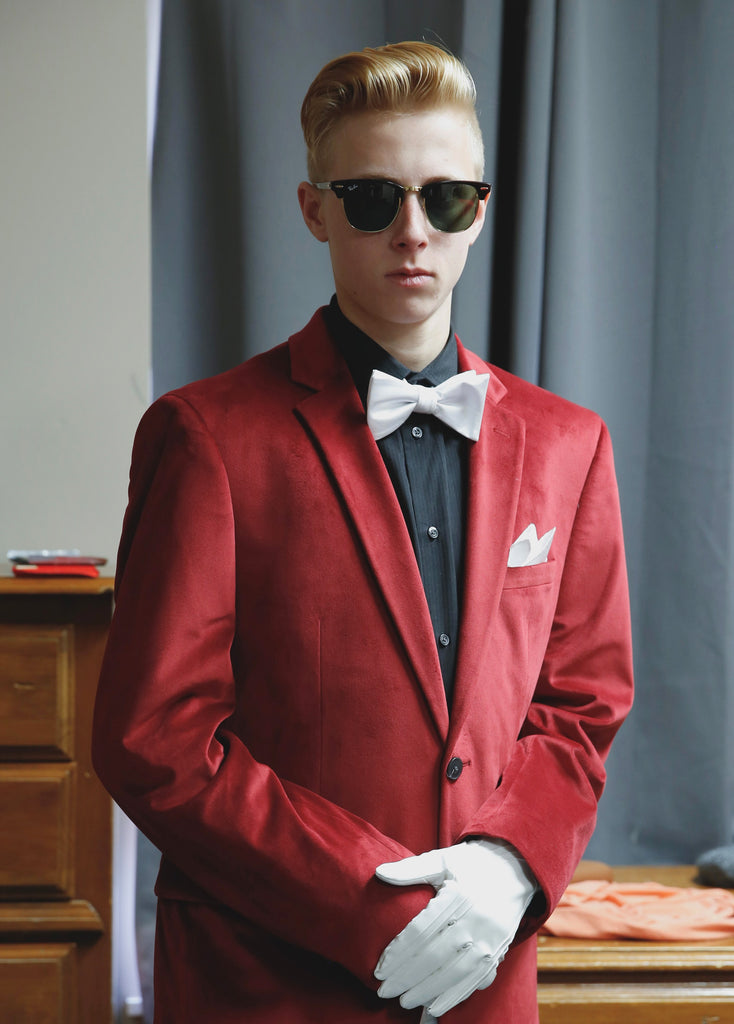 Fashionable young man with bow tie for prom