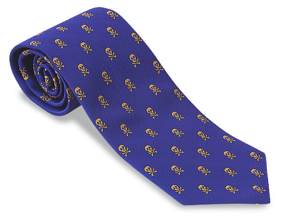 Purple/ Gold Jolly Rogers Skull Tie