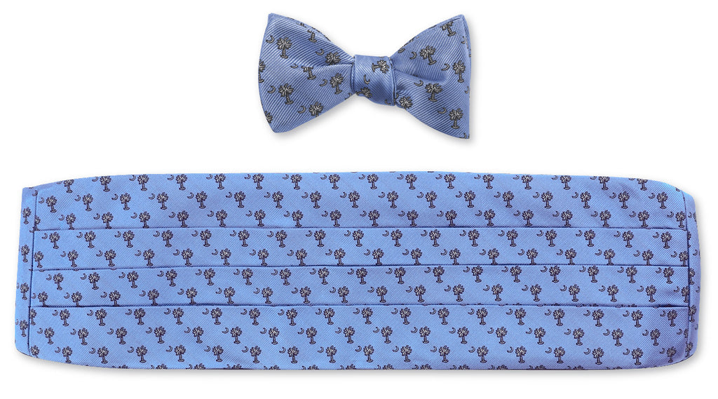 Blue Palmetto Cummerbund Set for Prom