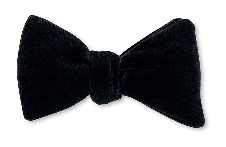 Fancy Black Velvet Bow Tie