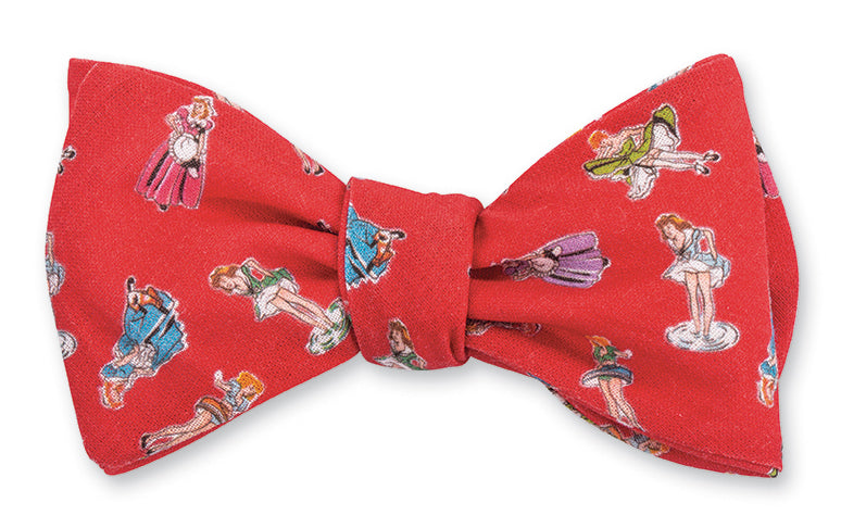 Pinup fabric bow tie red