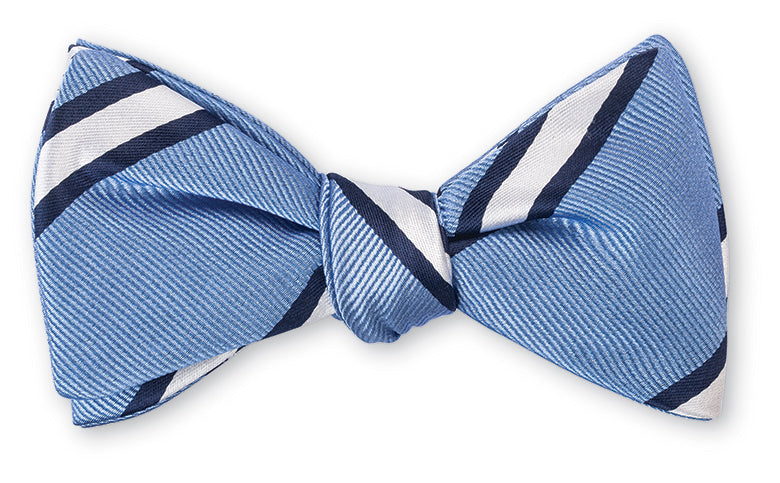 Light Blue Butler Stripes Bow Tie | R. Hanauer Handmade Bow Ties