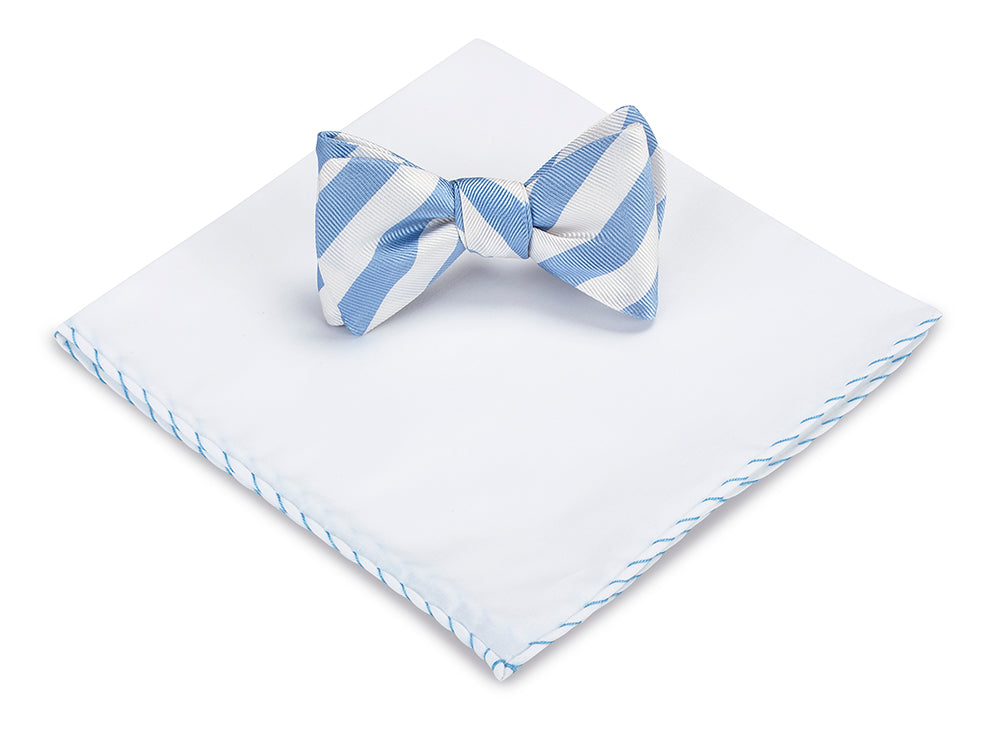 light blue satin bow tie