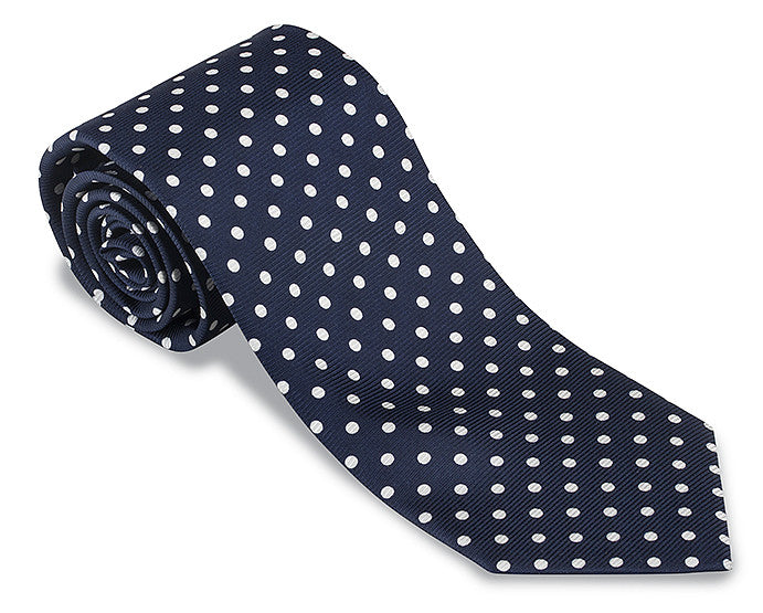 Navy/ White Windsor Dots Necktie