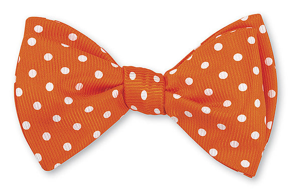 Orange/Navy University Polka Dots Bow Tie - B2379