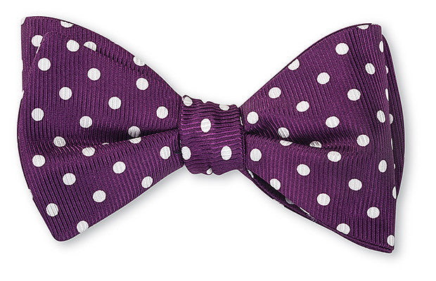 Purple and White Windsor Dots Bow Ties
