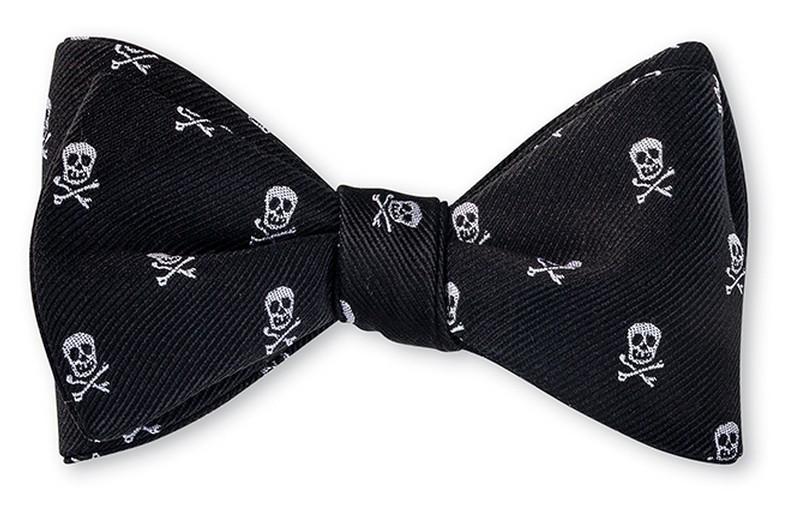 Black/White Jolly Rogers Skull Bow Tie
