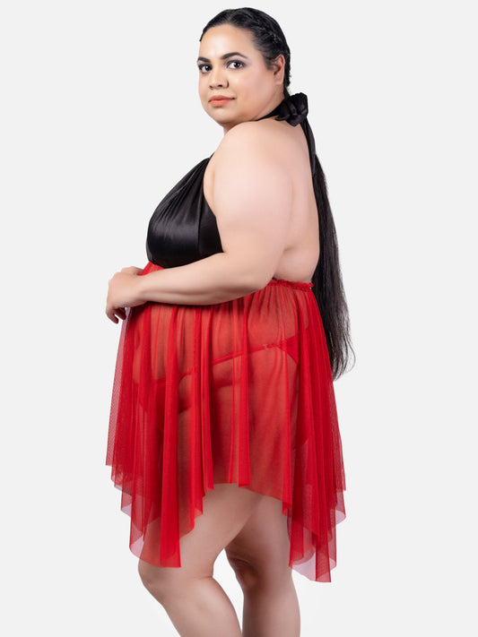 Sexy Plus Size Babydoll Honeymoon Red Night Dress for Women K6AA – Klamotten