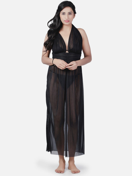 Plus Size Sexy Babydoll Honeymoon Black Night Dress For Women K6kk