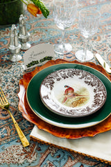 Hemingway Hunt Place Setting Featuring Spode Woodland Pheasant Salad Plate