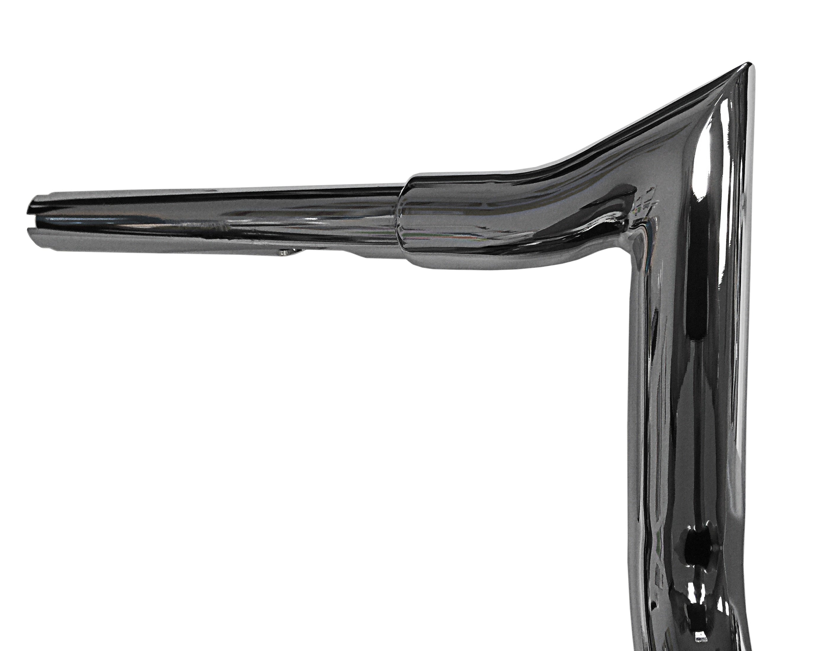 Miter Cut Ape Hanger Bars, 1 1/4 Inch Diameter, 14 Inch Rise, Gloss Black