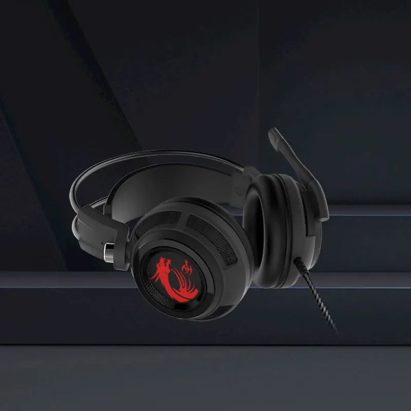 Auscultadores Gamer com fio ergonómicos, MSI DS502 Gaming Headset LED com Microfone, HiFi 7.1 para Laptop, Redução de Ruído RGB, PC Gamer-5