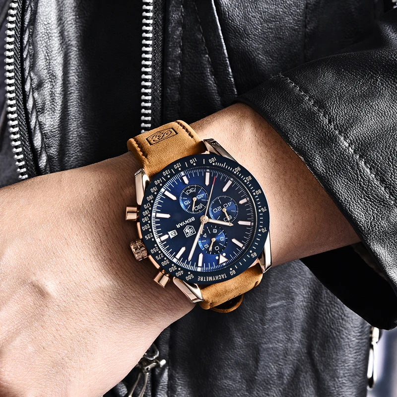 BENYAR-Relógio Masculino Quartz Cronógrafo Militar, Relógios Esportivos Impermeáveis, Marca de Luxo, Silicone Strap, Relógio-1