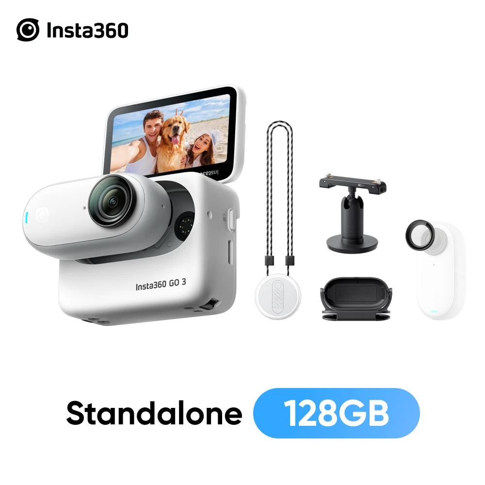 Câmera de ação à prova dágua com Action Pod, Insta360 Go 3, até 2.7K Vídeo, Fotos, 32GB, 64GB, 128GB-7