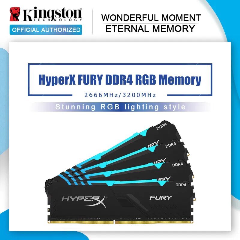 Kingston hyperx fúria ddr4 rgb de memória 2666mhz 3200mhz ddr4 cl15 1.2v dimm 8gb 16gb memoria ram para desktop-2